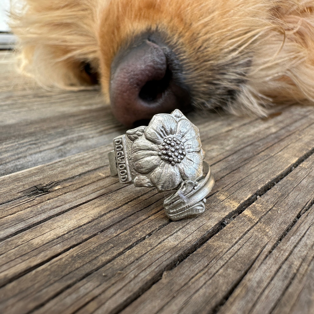 Vintage Dogwood Flower BC Souvenir Spoon Ring